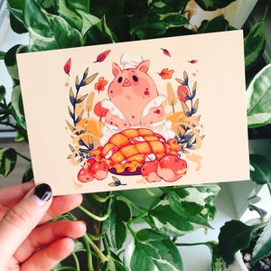 Impression de carte postale de porc de boulanger de noyau de maison de 4 x 6 po. || finition premium douce au toucher