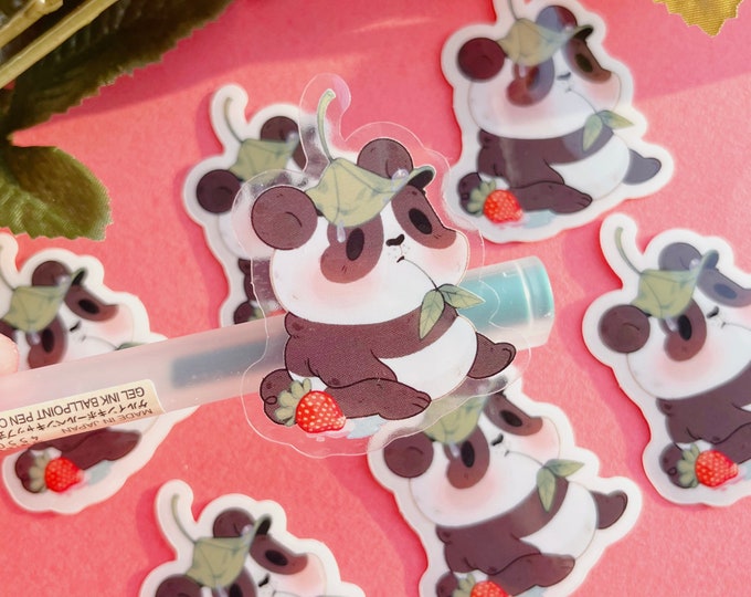 Vinyl Clear Panda Pal Glossy Sticker | 1.6” x 2”