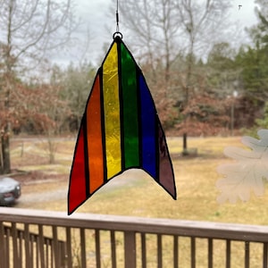 Rainbow delta Pride Stained Glass ornament or suncatcher