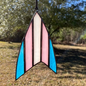 Transgender Flag Delta Pride Stained Glass ornament or suncatcher