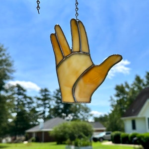 Logical salute Stained Glass ornament or suncatcher