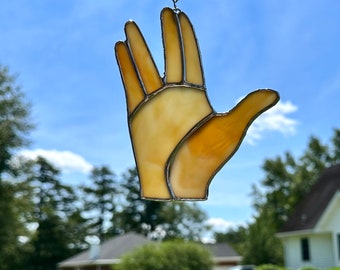 Logical salute Stained Glass ornament or suncatcher