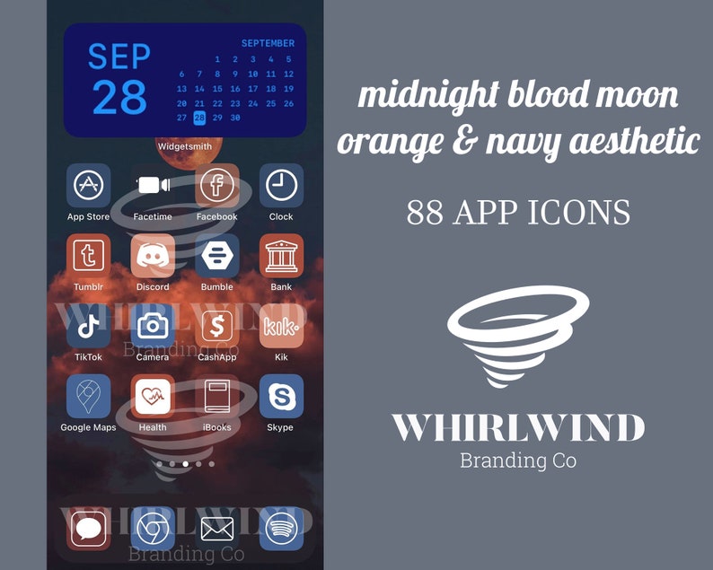 Blood Moon App Icons For Ios 14 App Icon Covers Halloween Etsy