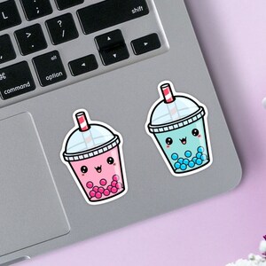Kawaii Boba Tea Stickers - Kawaii Bubble Tea Stickers - 2.5 inches tall