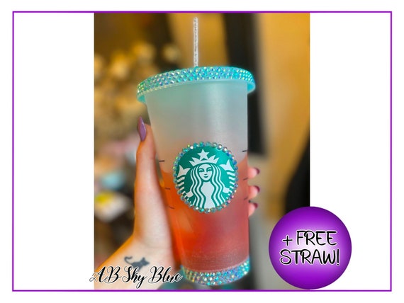 Custom Bling Tumbler , Bedazzled Cup With Straw, Rhinestone