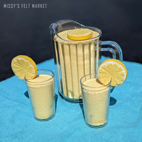 Lemonade Play Set for Pretend Play 1 Pitcher of Felt Drink Etsy