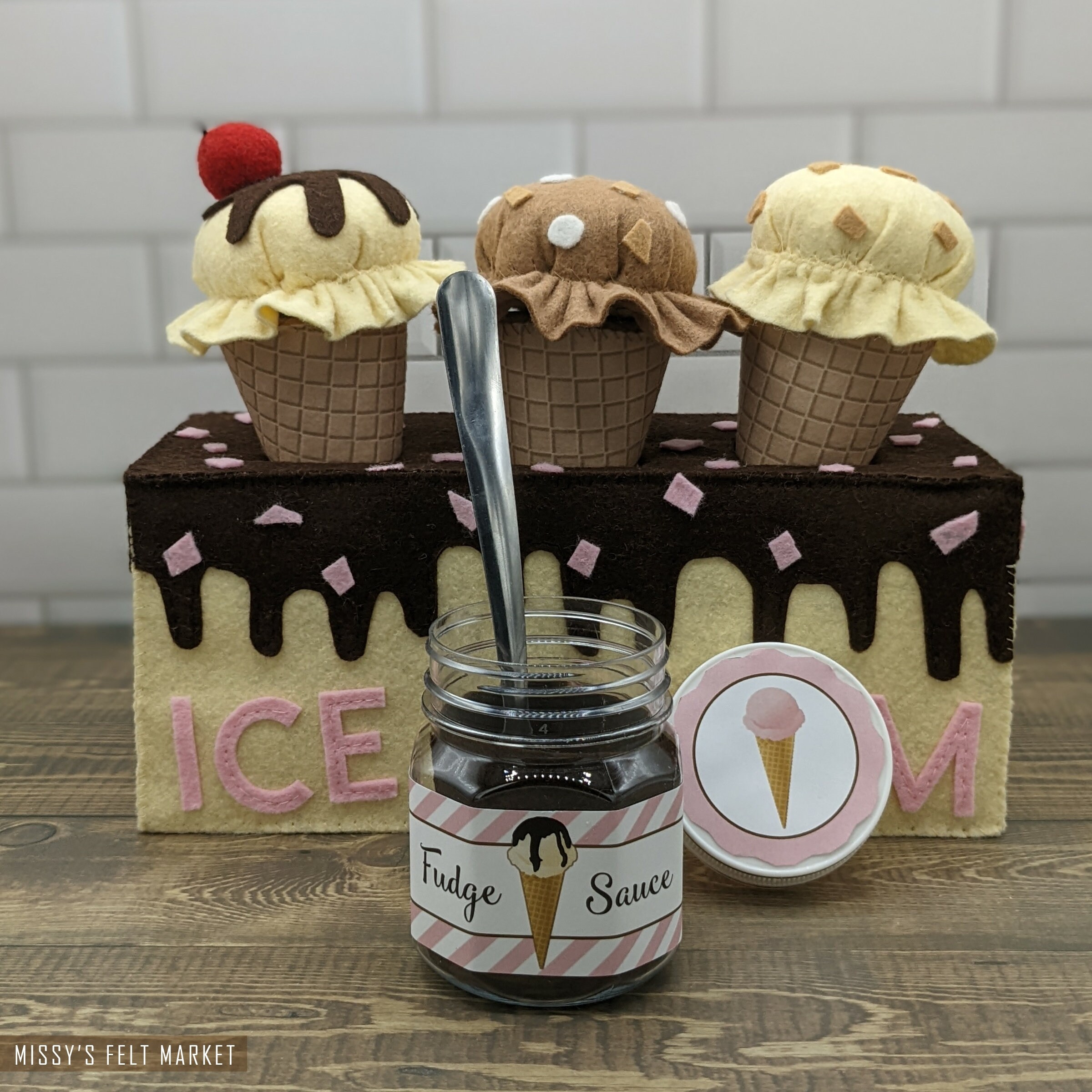 Ice Cream Gift Set Felt Food Pretend Play for Kids 16 Etsy