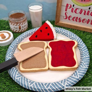 PBJ Sandwich Felt Play Food with Plastic Jars