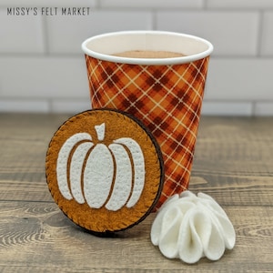 Autumn PUMPKIN SPICE LATTE Felt Play Food
