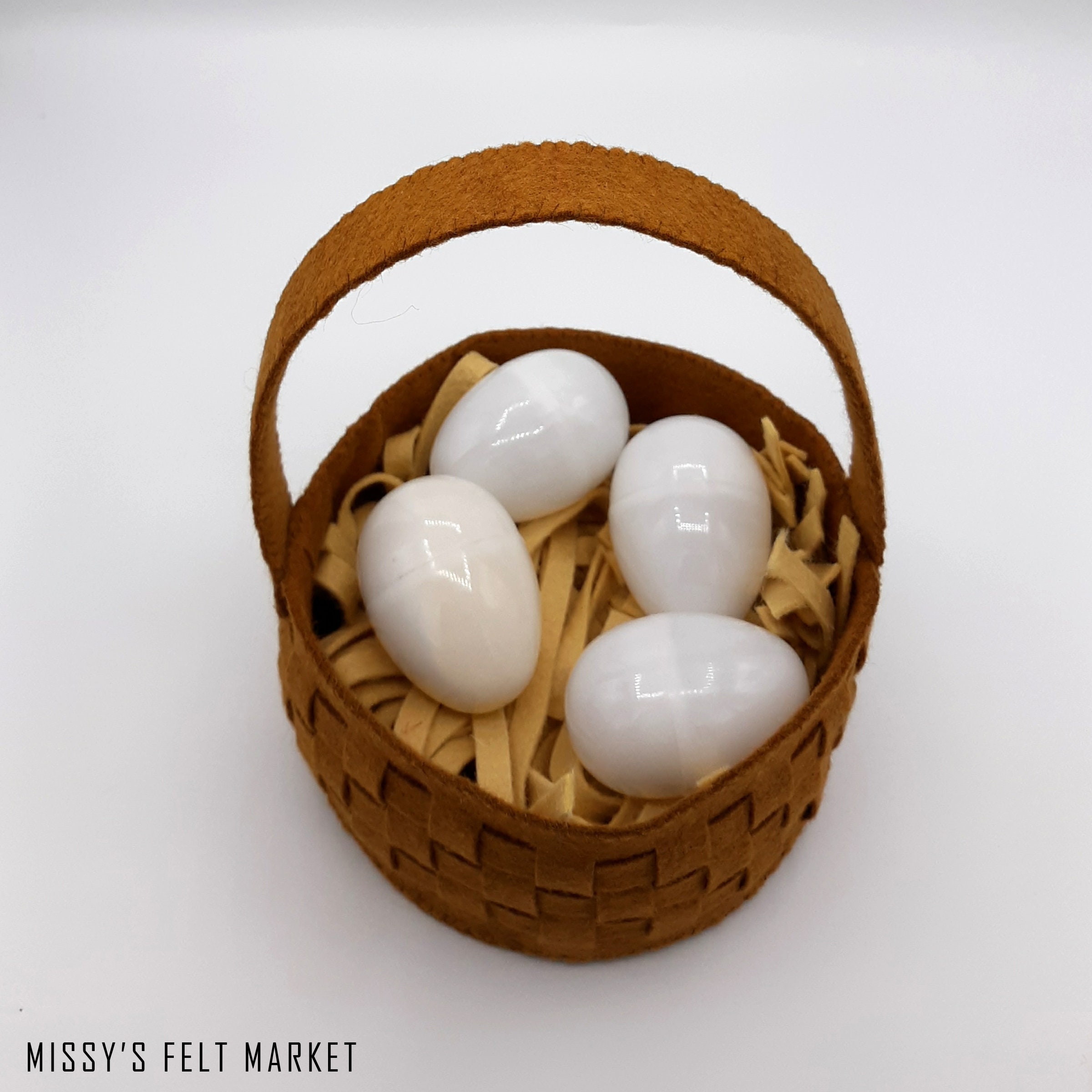 Felt Egg Gathering Basket With Eggs for Pretend Play Farm Etsy UK