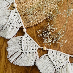 Guirlande de fanions en macramé pour chambre d&#39;enfant, style bohème, décoration de chambre de bébé