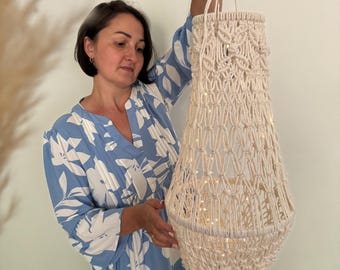 Macrame lampshade / patio lamp / lantern
