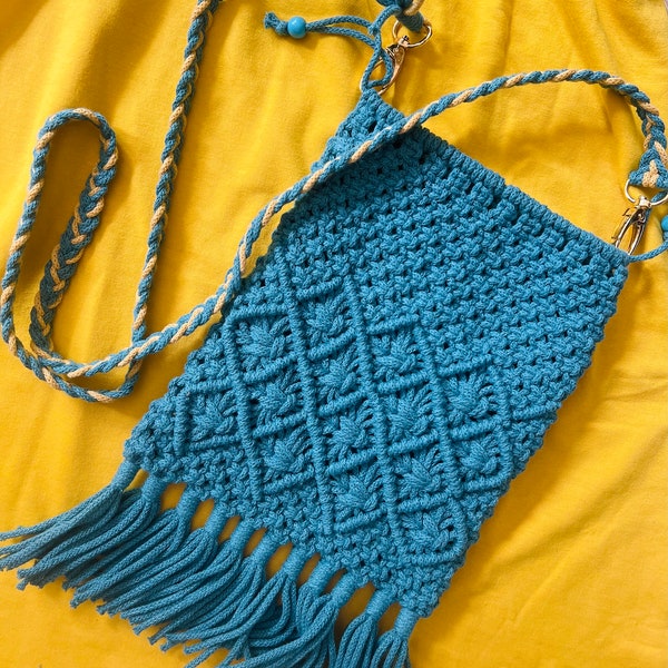 Macrame Shoulder Bag / Macrame Bag and Necklace / Set Accesories / Gift for Women / Macrame Bag / Summer Bag /