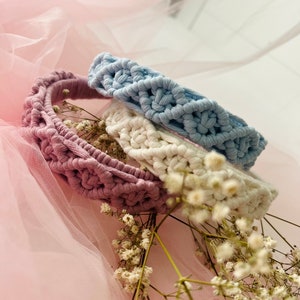 Headband women / braided headband | Macrame headband / boho headband | Boho white headband | Women&#39;s headband / wide headband