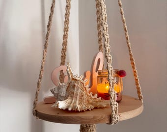 Stor hängande planteringslåda i makramé | | Växthängare | Hängande makraméhylla | Hängande blomkruka | Boho grön hängande planteringslåda