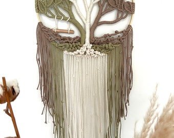 Makramé Livets träd / Boho dekoration / Makramé väggbonad / Boho stil