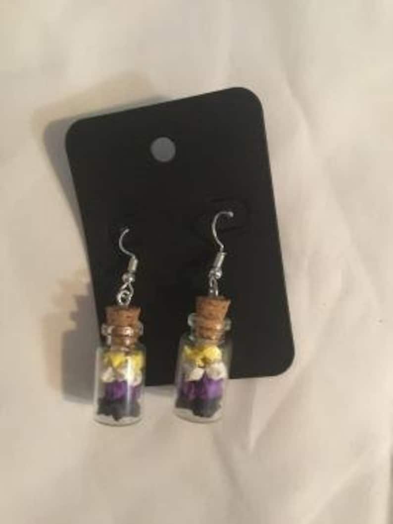 Gender Pride Star Origami Jar Earrings