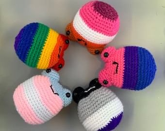 Crochet Pride Frogs