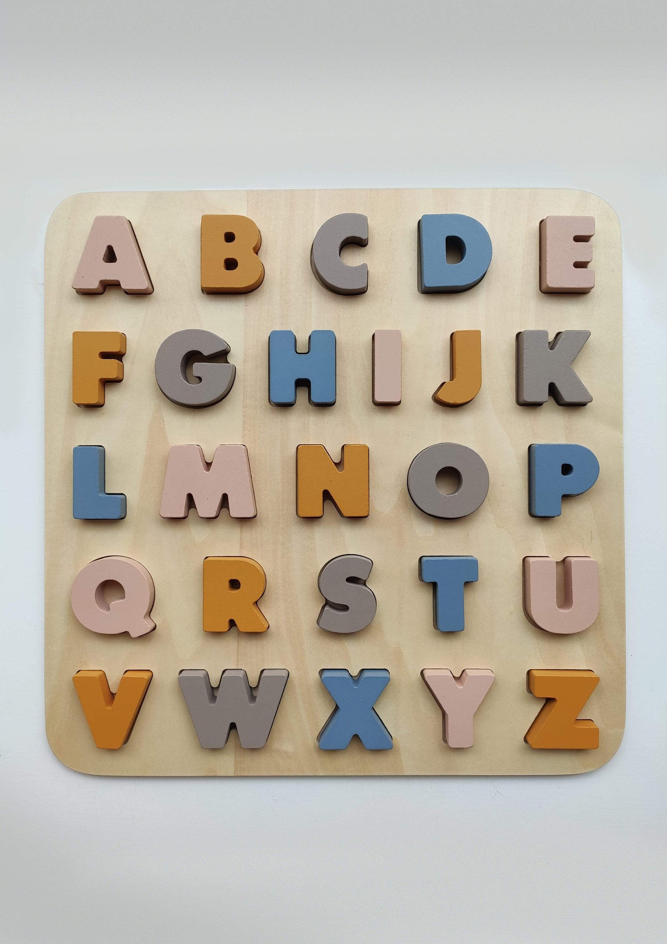 Rompecabezas de madera ABC en XXL Etsy