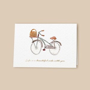 Klappkarte Fahrrad "Life is a beautiful ride with you" mit Umschlag