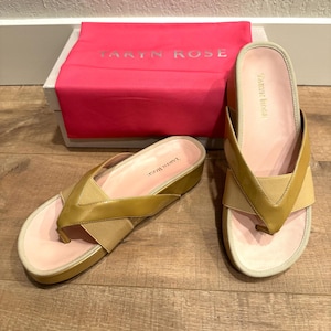 Vintage Taryn Rose Gold Patent Leather Sandals, Size 8M (New in Box)