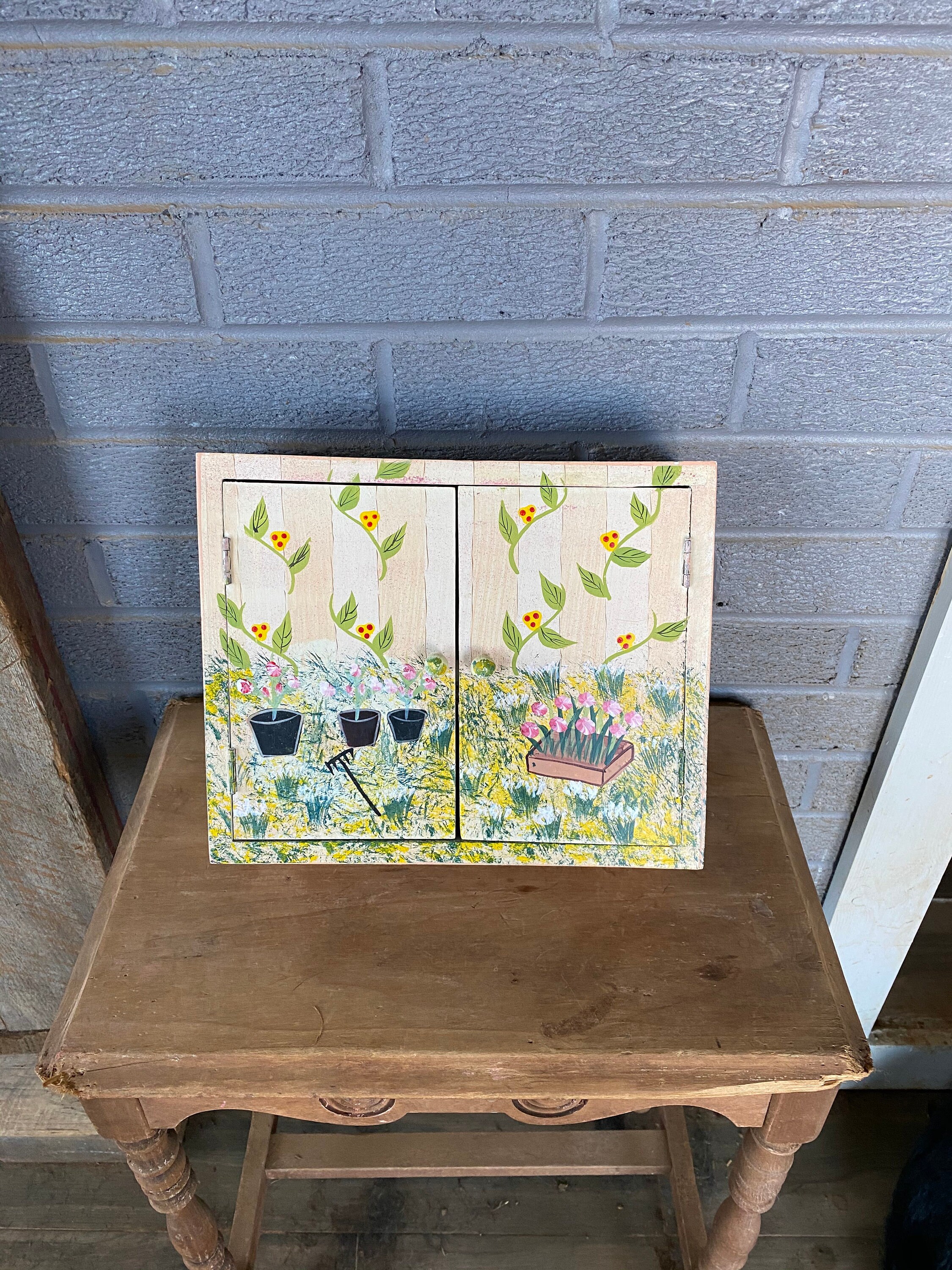 Handpainted Original Floral Garden Box Etsy