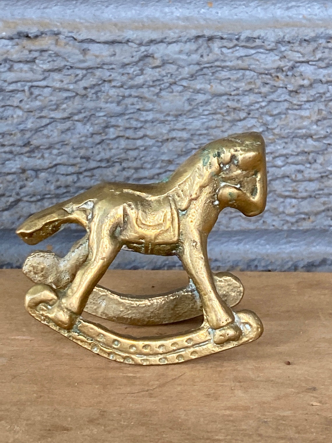 Vintage Brass Rocking Horse Etsy