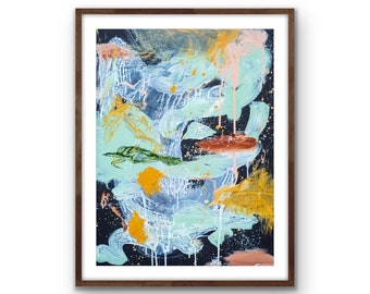 Abstract Space Trip Painting Print | Colorful Wall Art (Digital Download)