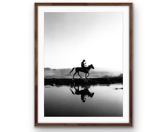 Cowboy Horse Rider Print | Retro Ranch Art (Instant Download)