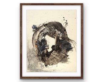 Abstract Circle Painting Print | Brushstroke Geometric Art (Digital Download)
