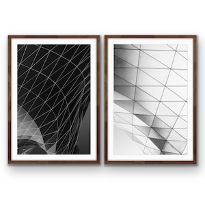 Black and White Geometric Architecture Print Set | Modern Minimalist Art | Modern Home Decor Gallery | Urban Street Photography Print Set