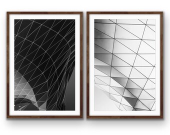Geometric Architecture Print Set | Black and White Photography (Digital Download)