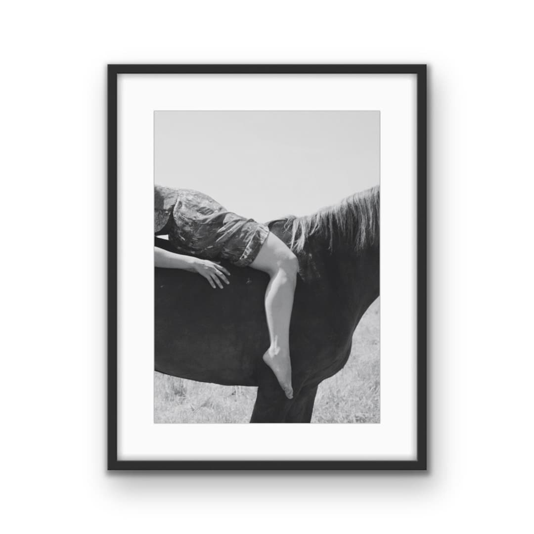 Vintage Girl on Horse Print | Boho Equestrian Wall Art (digital ...