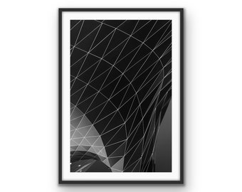 Black Geometric Architecture Print | Modern Wall Art (Digital Download)