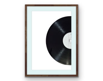 Black Vinyl Record Fine Art Print - Vintage Retro Printable Wall Art Decor Digital Download Modern Minimalist Music Art