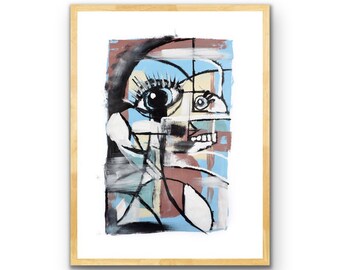 Original Wall Art - Abstract Art Portrait Print "Poor Trait" Digital Download