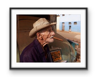 Cowboy | Portrait of Man | Fine Art Print | Retro Printable Wall Poster | Digital Download Modern Minimalist Portrait Photo