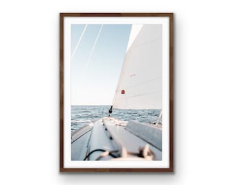 Sailboat Sails Fine Art Print | Nautical Wall Art Decor | Digital Download Sailing Poster | Nautical Sea Ocean Themed Home Decor