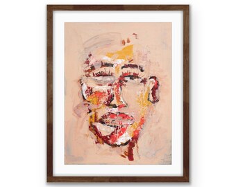 Abstract Face Painting Print – Original Fine Art Portrait (Digital Download)