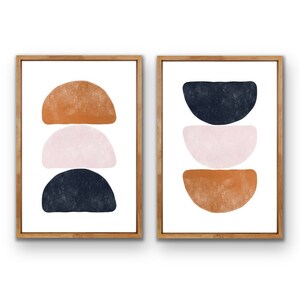 Abstract Geometric Shapes - Gallery Wall Double Set - Mid Century Modern Minimalist Artwork Instant Download Print Home Decor Poster Di Pic