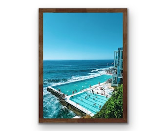 Ocean Pool Swimmers Art Print, Tropical Wall Decor (Digital Download)