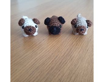 Little pug dog soft toy keychain