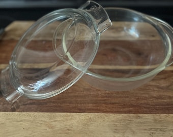 Pyrex Vintage Clear Personal Casserole Dish With Lid 022