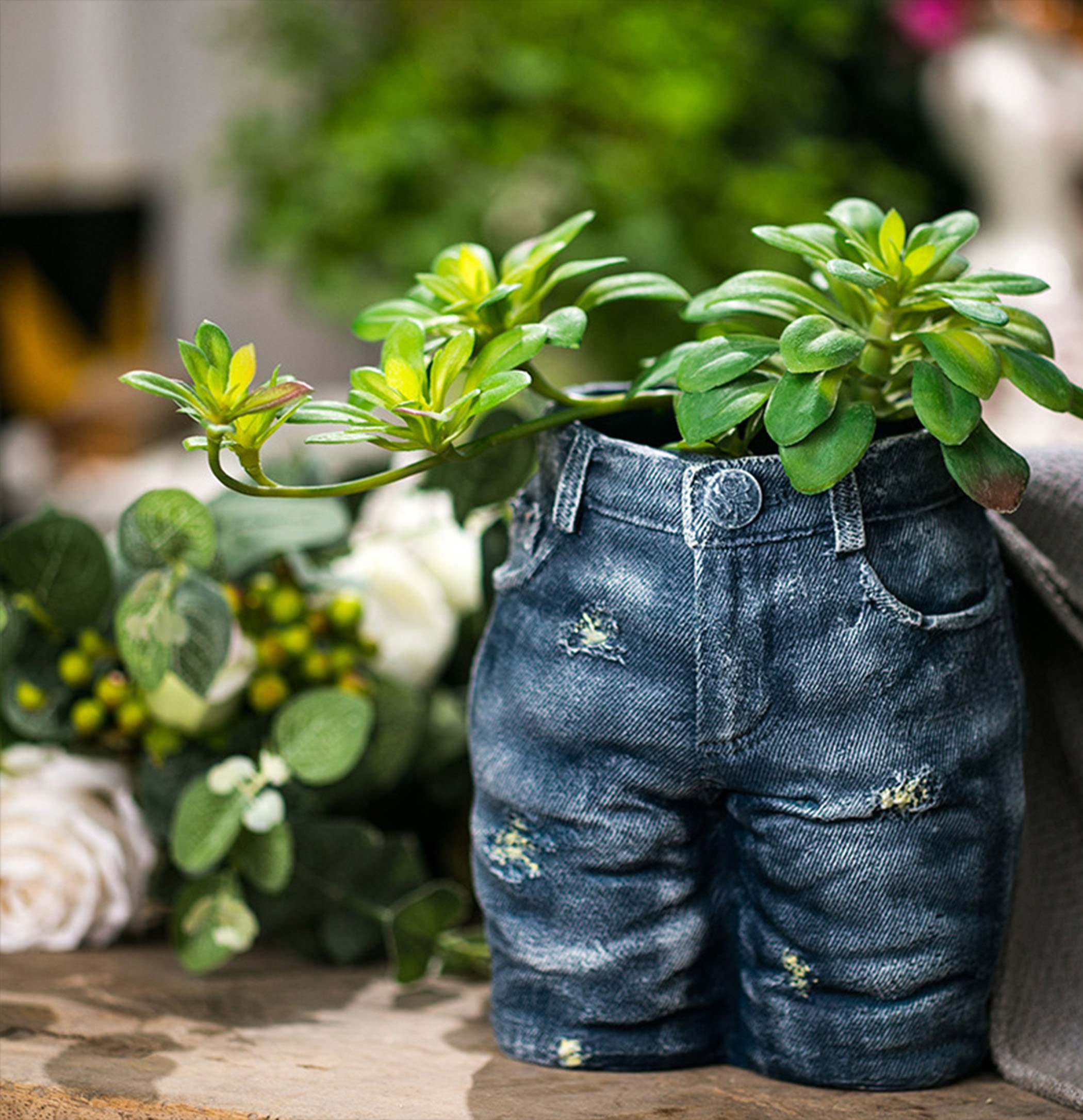 Indoor Planters-Jeans flowerpot 3 pcs jeans flowerpotPlant | Etsy