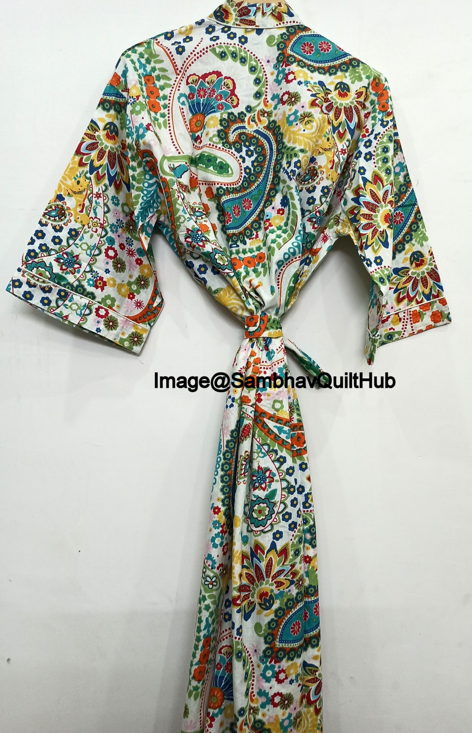 Long Floral Print Kimono Robe Dressing gown Vintage kimono Etsy