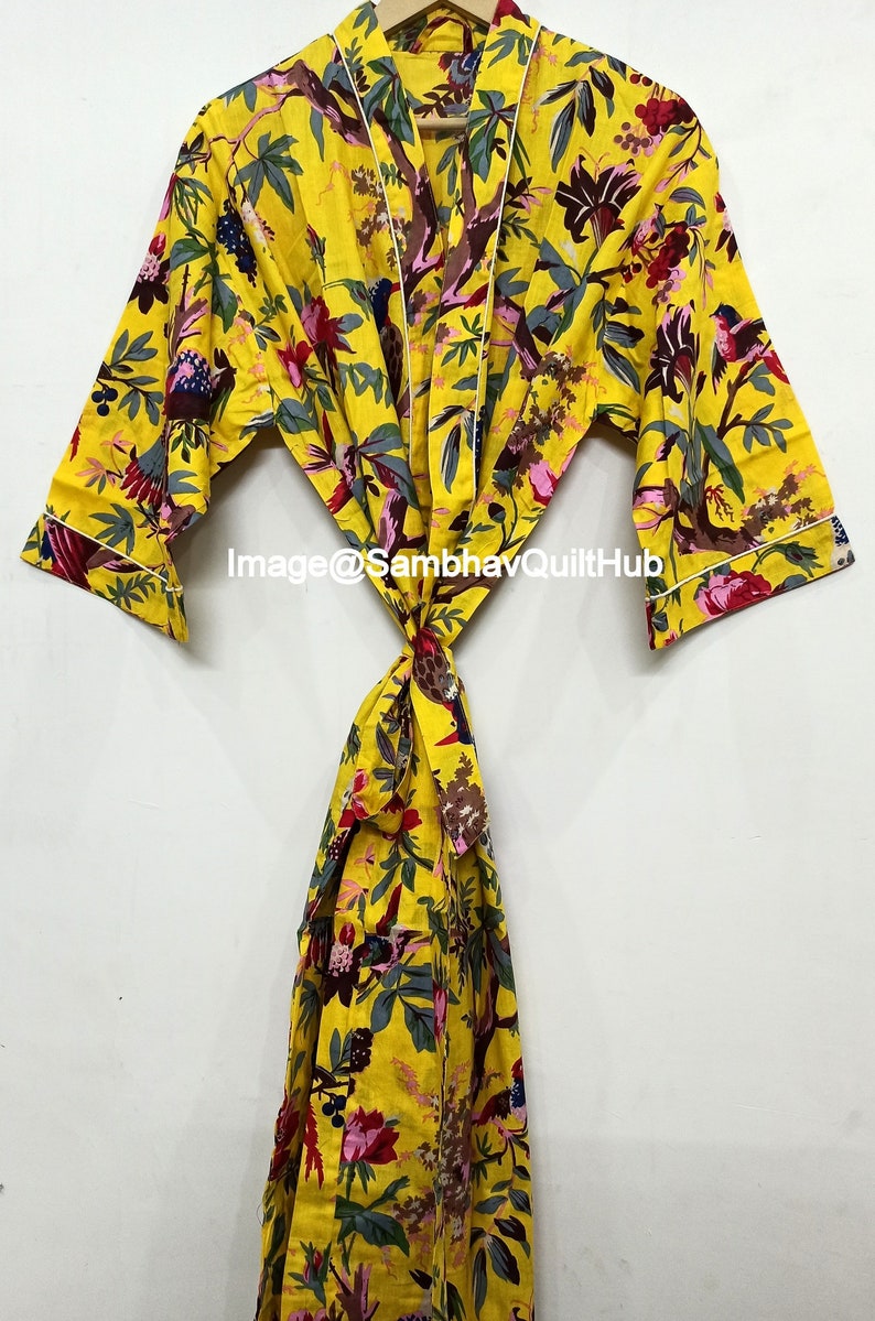 Long Floral Print Kimono Robes Dressing Gown Vintage Kimono - Etsy