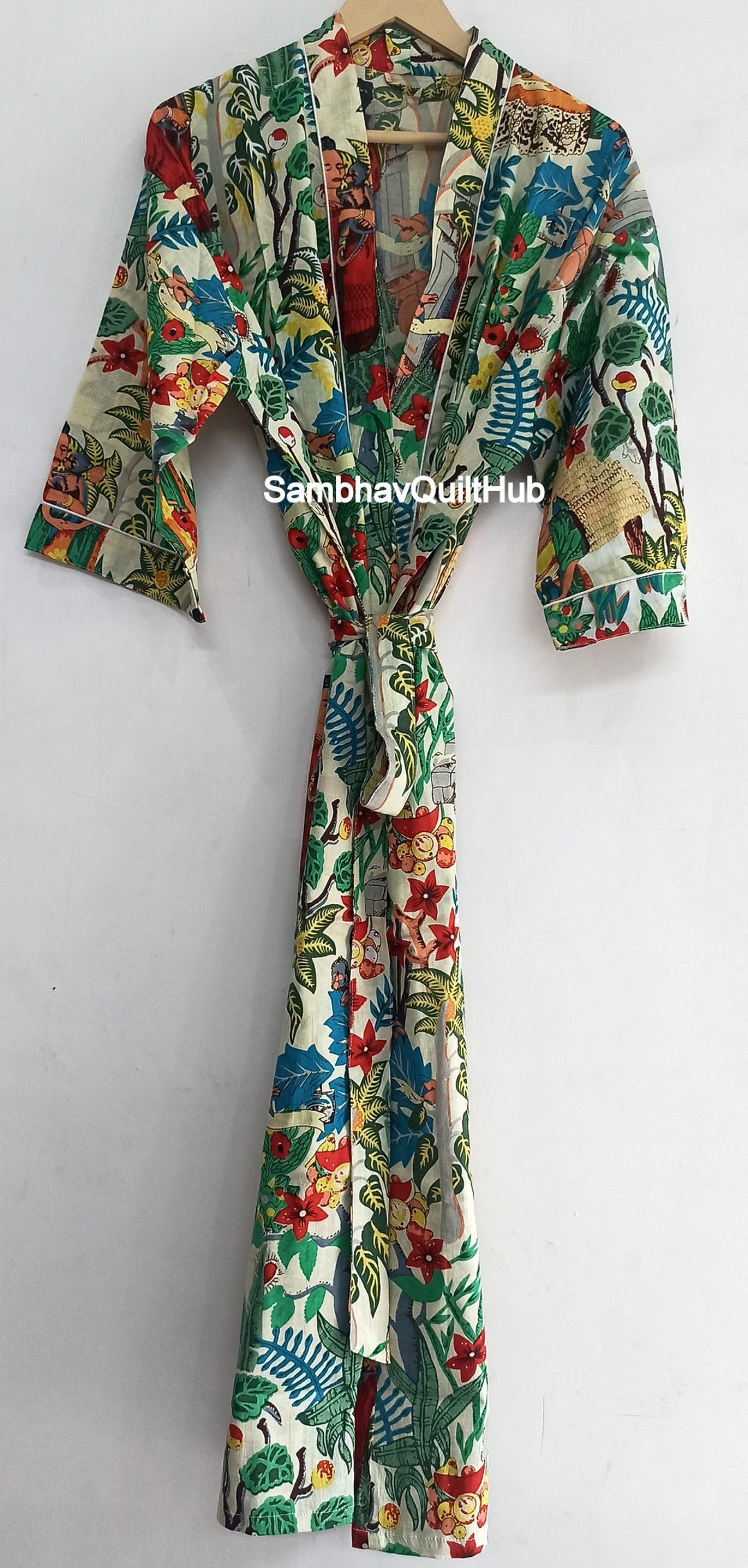 Beige Frida Khalo Robe Kimono Robe Dressing Gown Vintage - Etsy