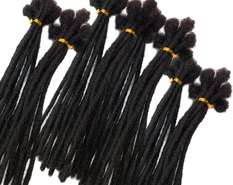 Extensions de dreadlocks de cheveux humains faites à la main, dreadlocks, locs d'extension de cheveux humains, couleur de cheveux naturelle #1B, 10 Locs par Bundle