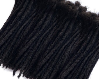 Echthaar Dreadlocks Handmade Locs Kleine Größe 0,4cm Breite werden in Bündeln mit 100 Locs pro Bündel verkauft