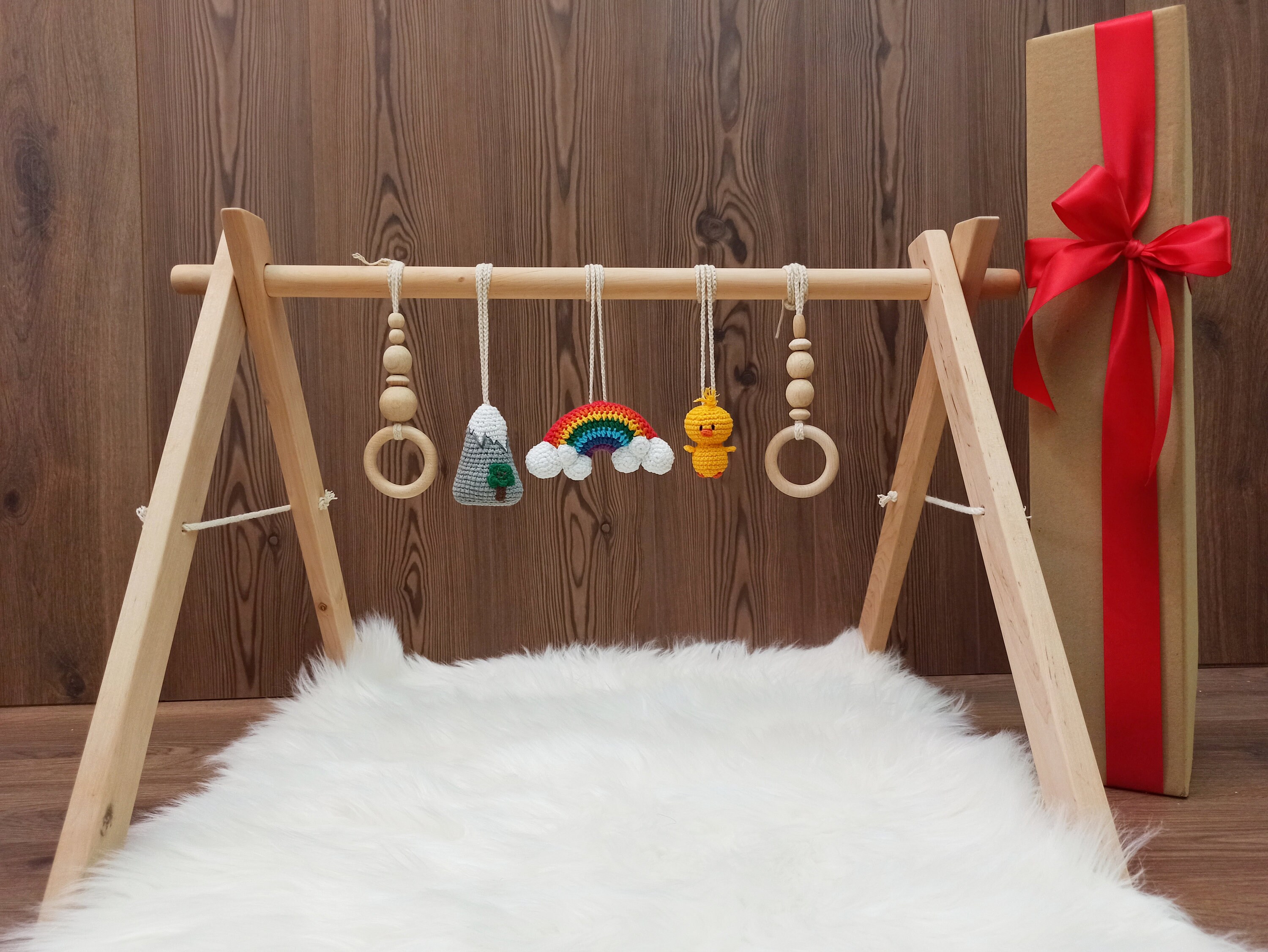 Baby Play Gym / Wooden Baby Gym / Natural Wood Play Gym for Etsy